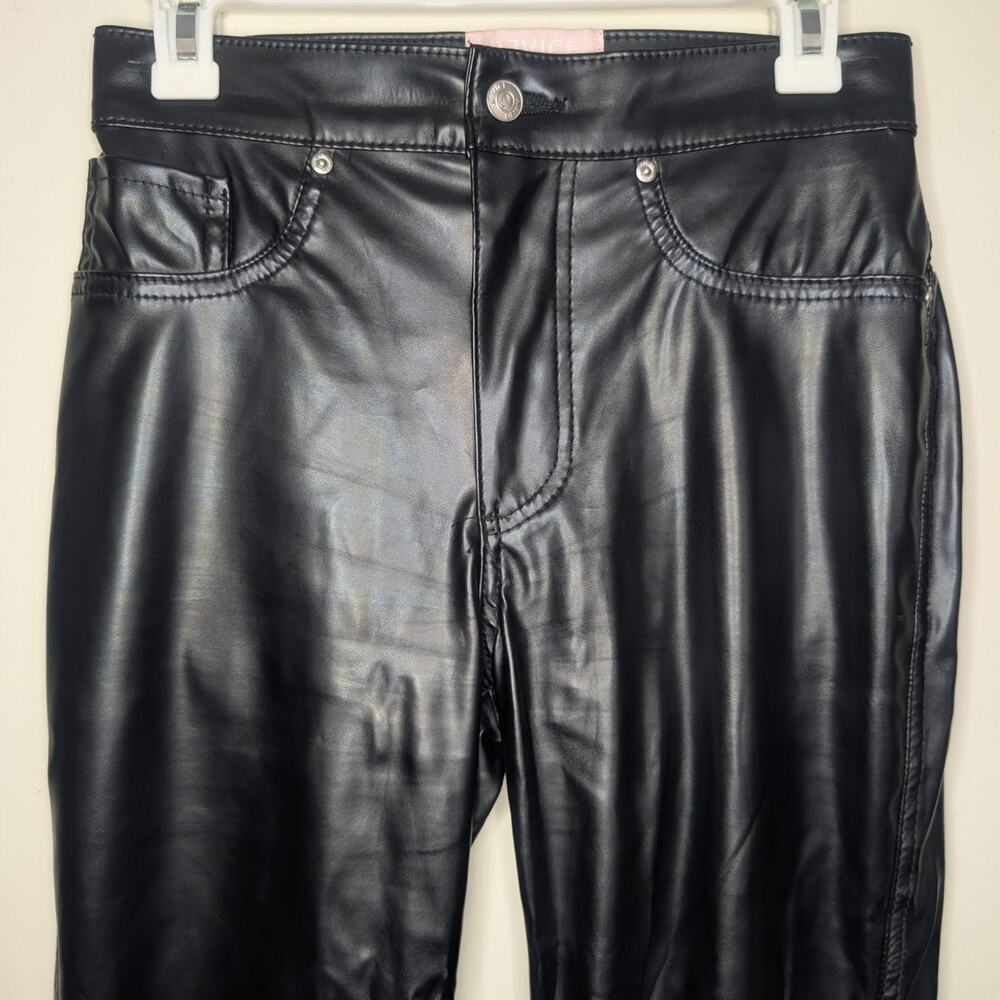 Revice Denim High Rise Vegan Leather Straight Leg in Black, Size 27 - Picture 4 of 7